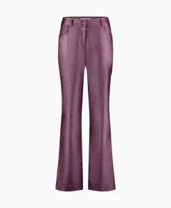 Studio Anneloes Broek Selina Metallic Leather Trousers Paars