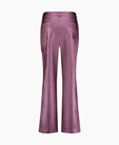 Studio Anneloes Broek Selina Metallic Leather Trousers Paars
