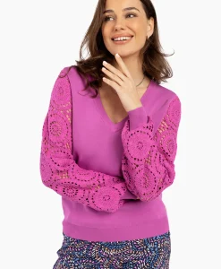 Studio Anneloes Pullover Dinah Crochet Roze