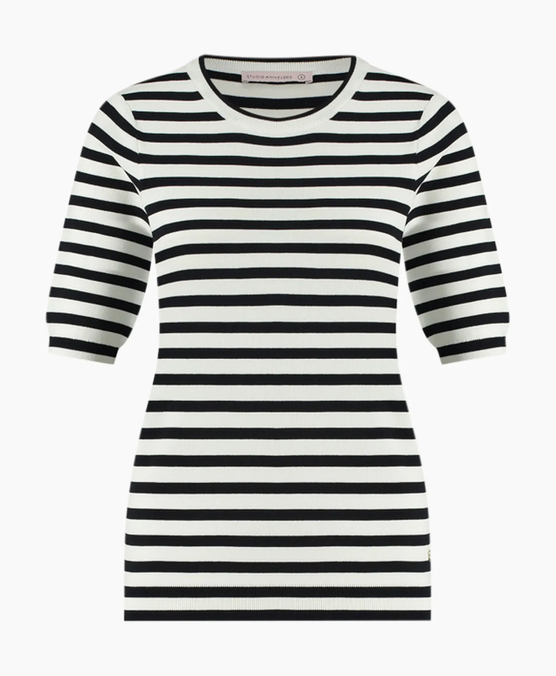 Studio Anneloes Pullover Luna Stripe Short Slv Ecru