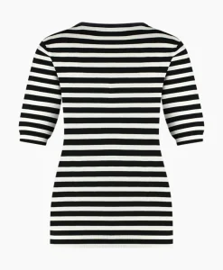 Studio Anneloes Pullover Luna Stripe Short Slv Zwart Dessin