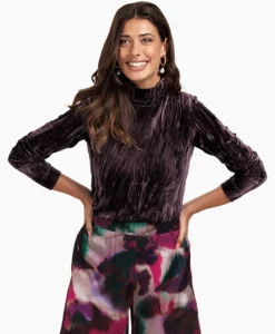 Studio Anneloes Top Avril Ls Velvet Bruin