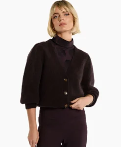 Studio Anneloes Vest Mandy Mohair Cardigan Bruin