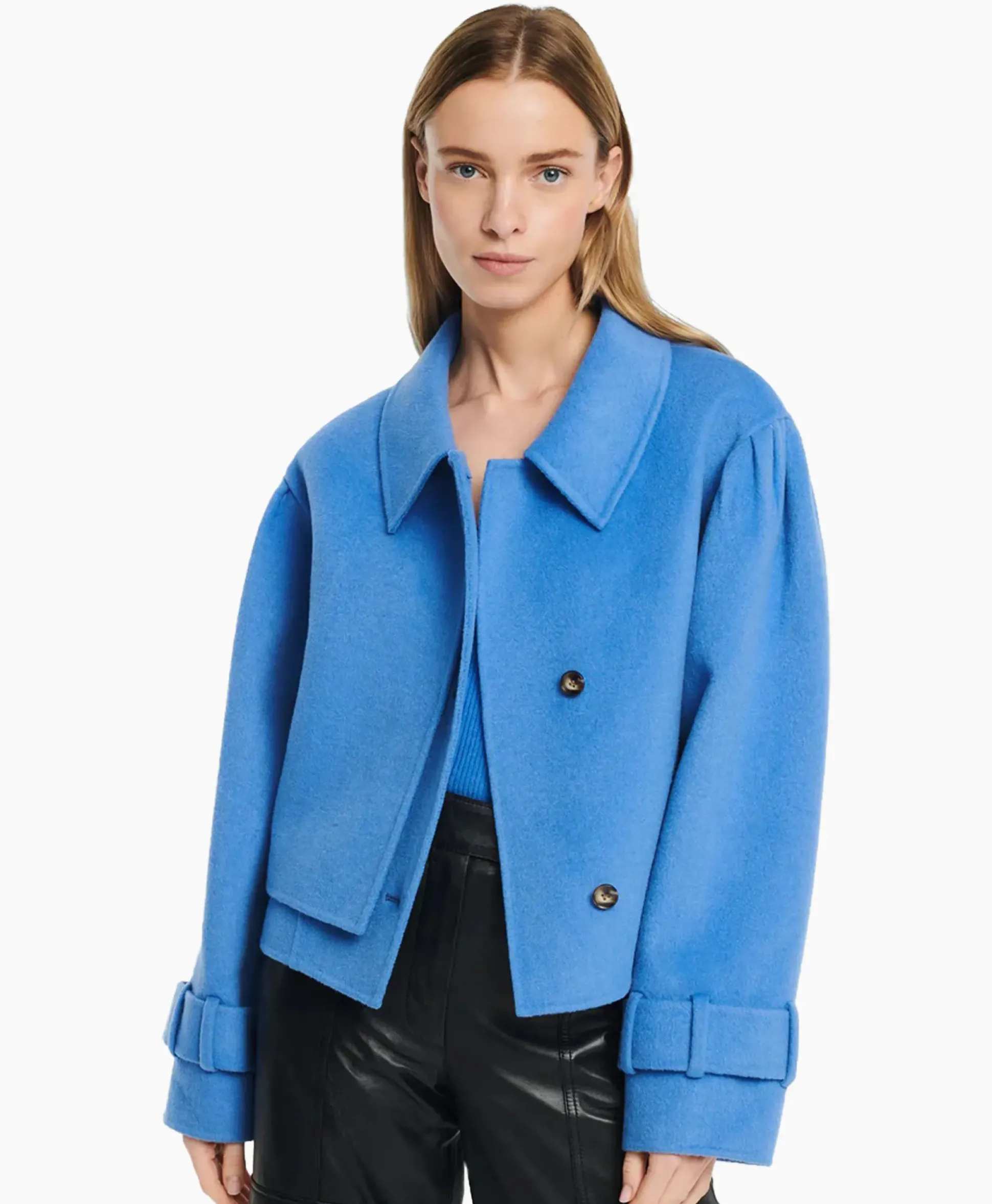 Studioar By Arma Mantel Catalana Wool Blend Blauw