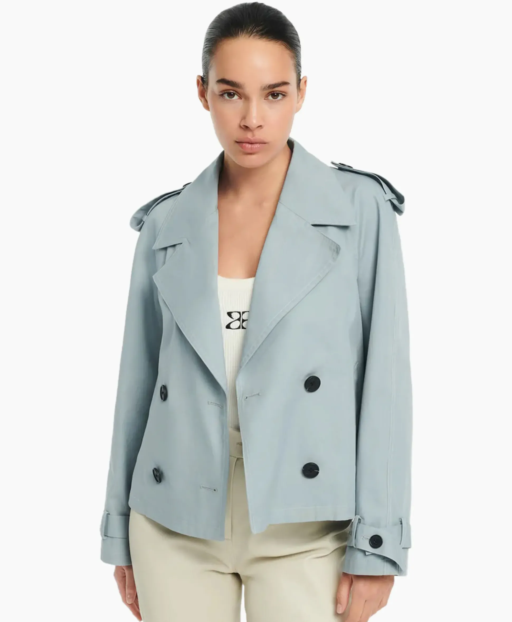 Studioar By Arma Mantel Samora Cotton Twill Blauw