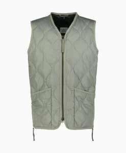 Taion Bodywarmer Military W-Zip V Neck Down Donker Groen