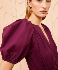 Ulla Johnson Midi Jurk Olina Bordeaux