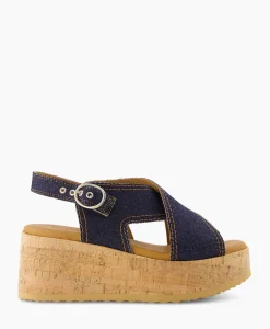 Via Vai Sandaal Met Hak Sissel Capri Blauw