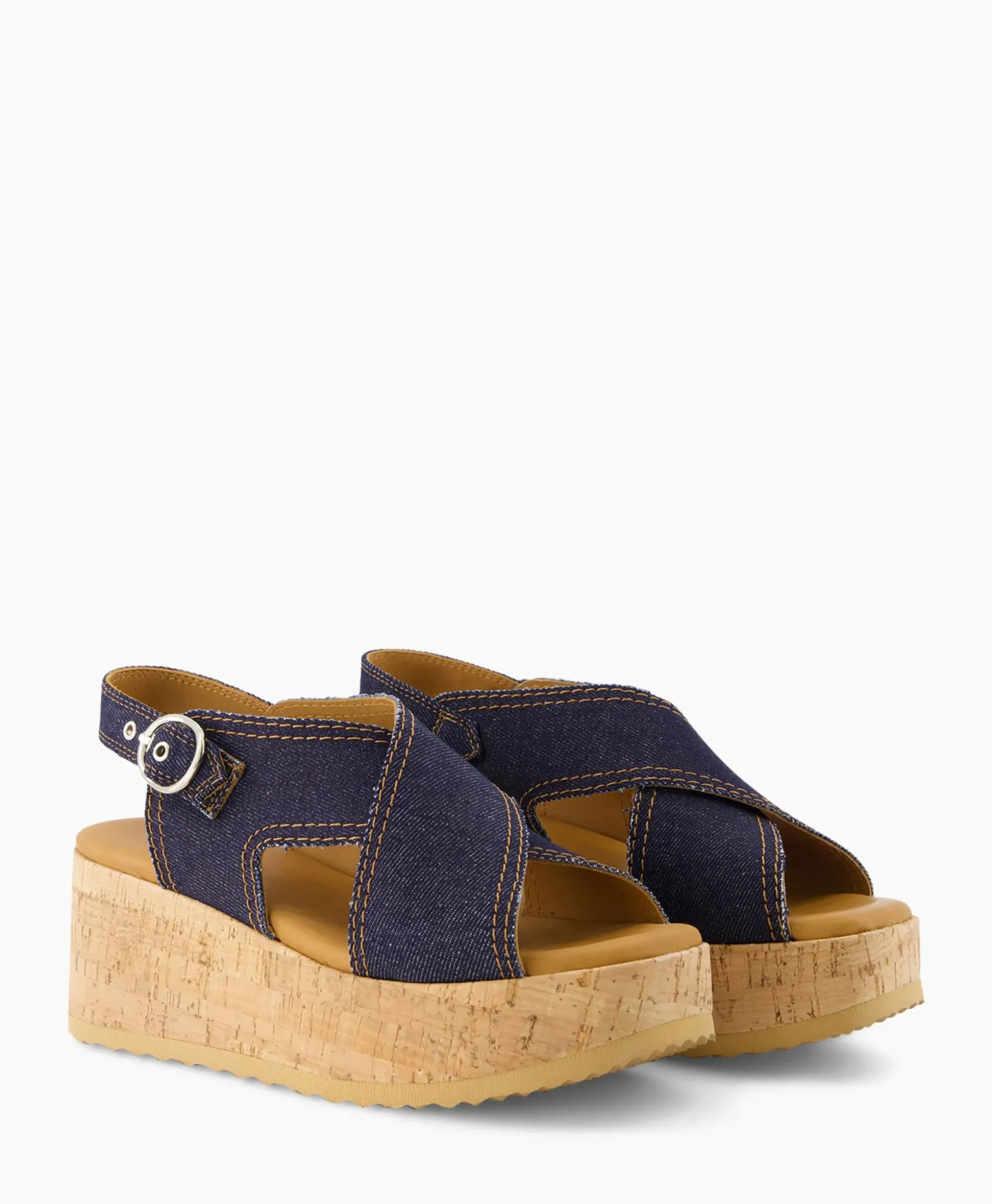 Via Vai Sandaal Met Hak Sissel Capri Blauw