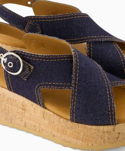 Via Vai Sandaal Met Hak Sissel Capri Blauw