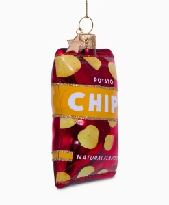 Vondels Vondels Kerstbal Naturel Chips Rood