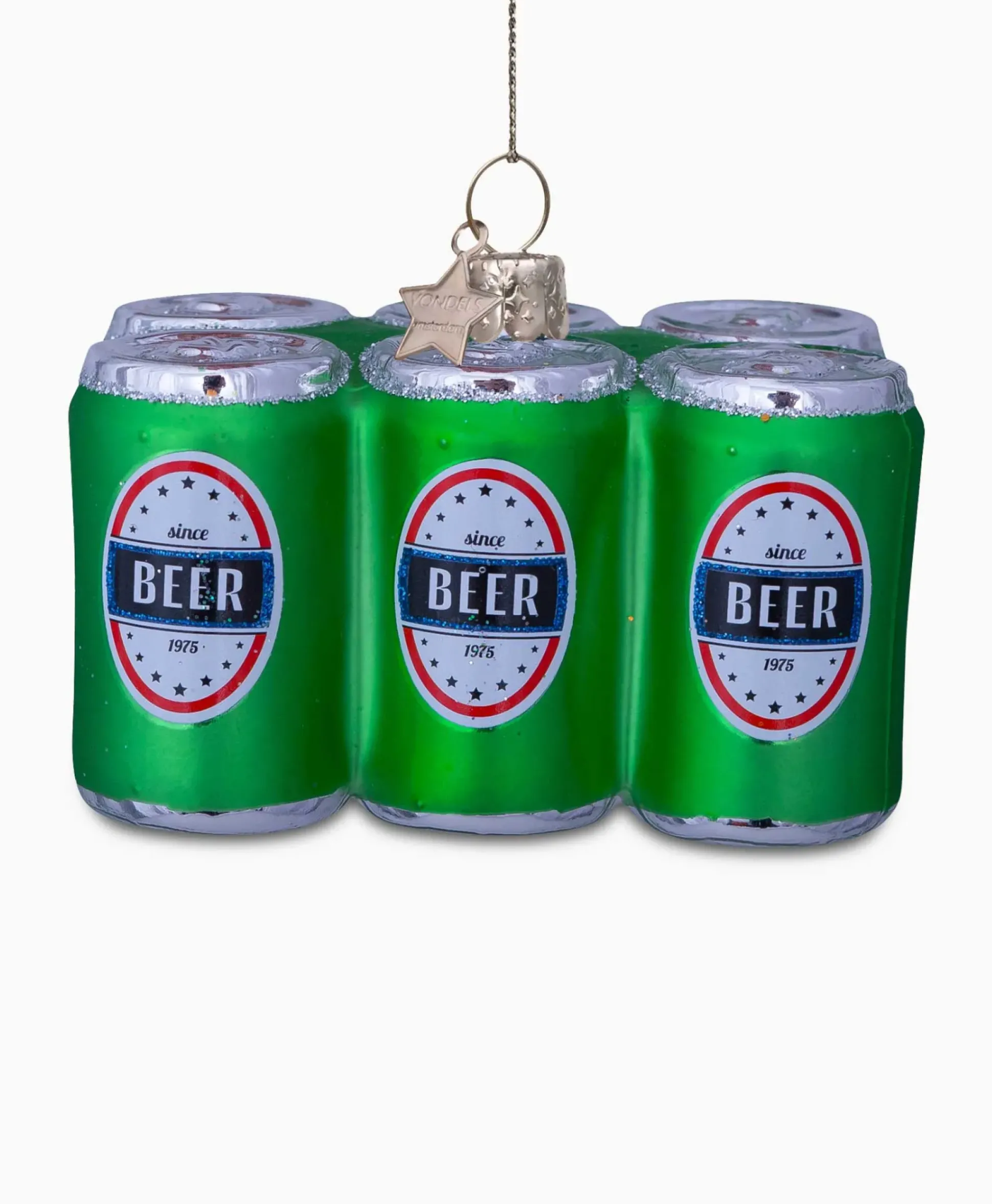 Vondels Vondels Kerstbal Sixpack Bier Groen