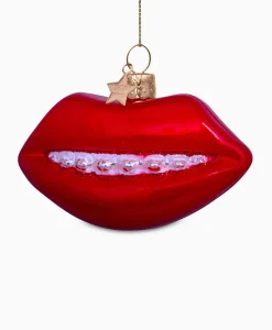 Vondels Vondels Kerstbal Lippen Rood