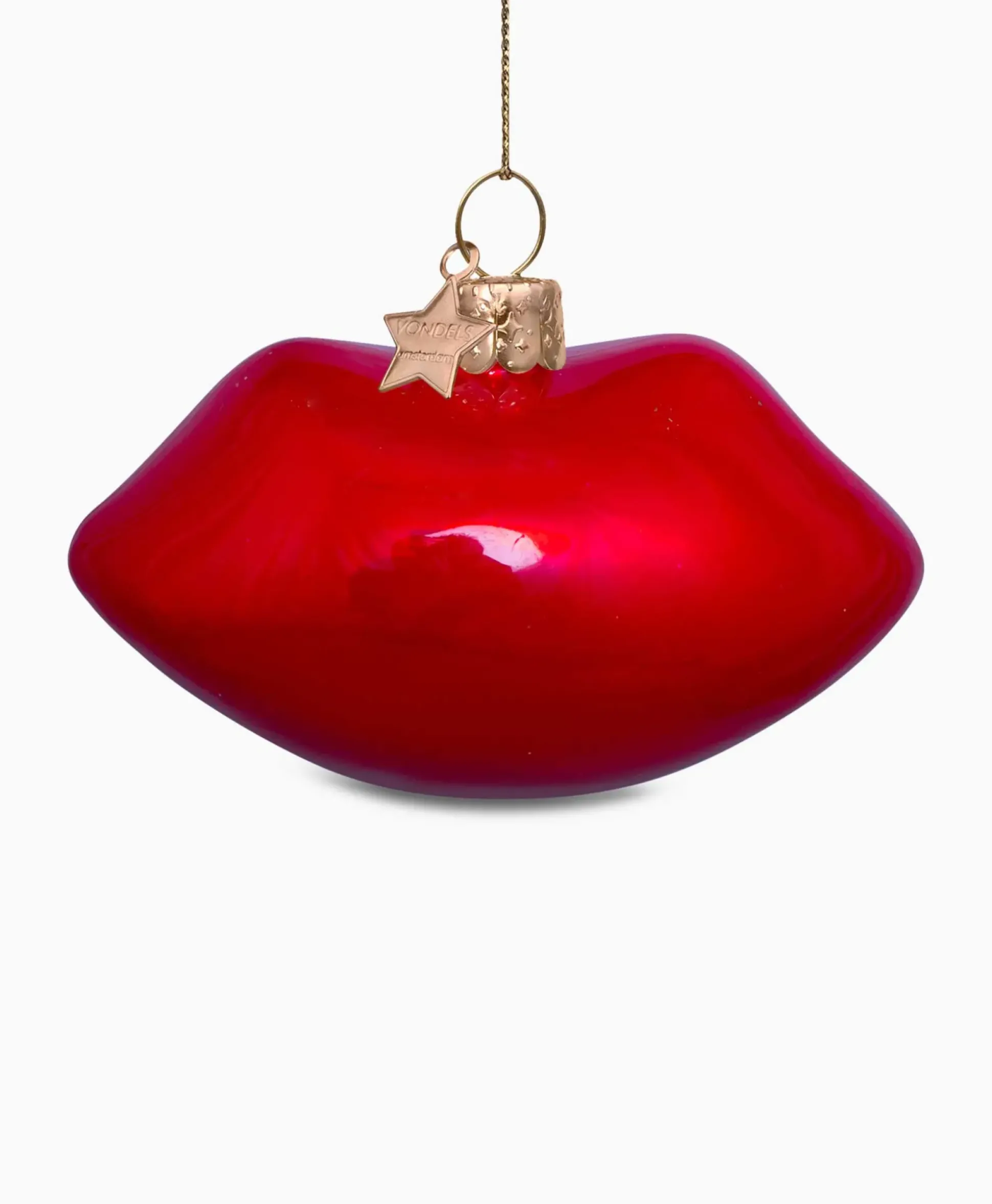 Vondels Vondels Kerstbal Lippen Rood