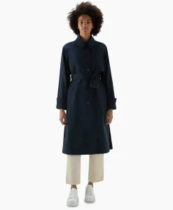 Woolrich Trenchcoat Summer Donker Blauw