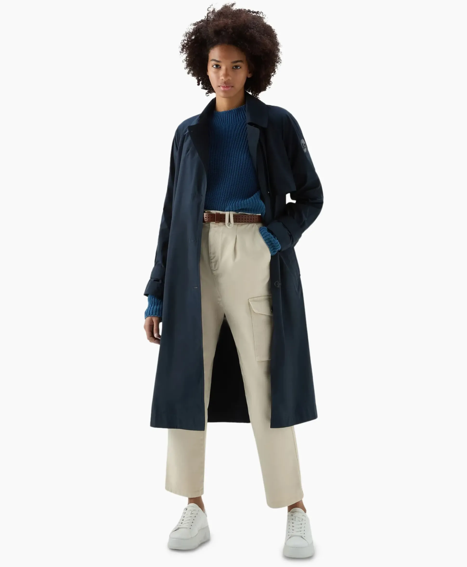 Woolrich Trenchcoat Summer Donker Blauw