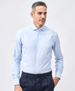 Xacus Tailor Fit Oxford Shirt Licht Blauw