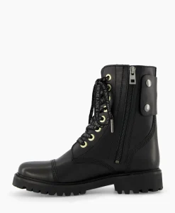 Zadig & Voltaire Enkellaars Joe Smooth Cowskin + Side Prin Zwart