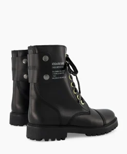 Zadig & Voltaire Enkellaars Joe Smooth Cowskin + Side Prin Zwart