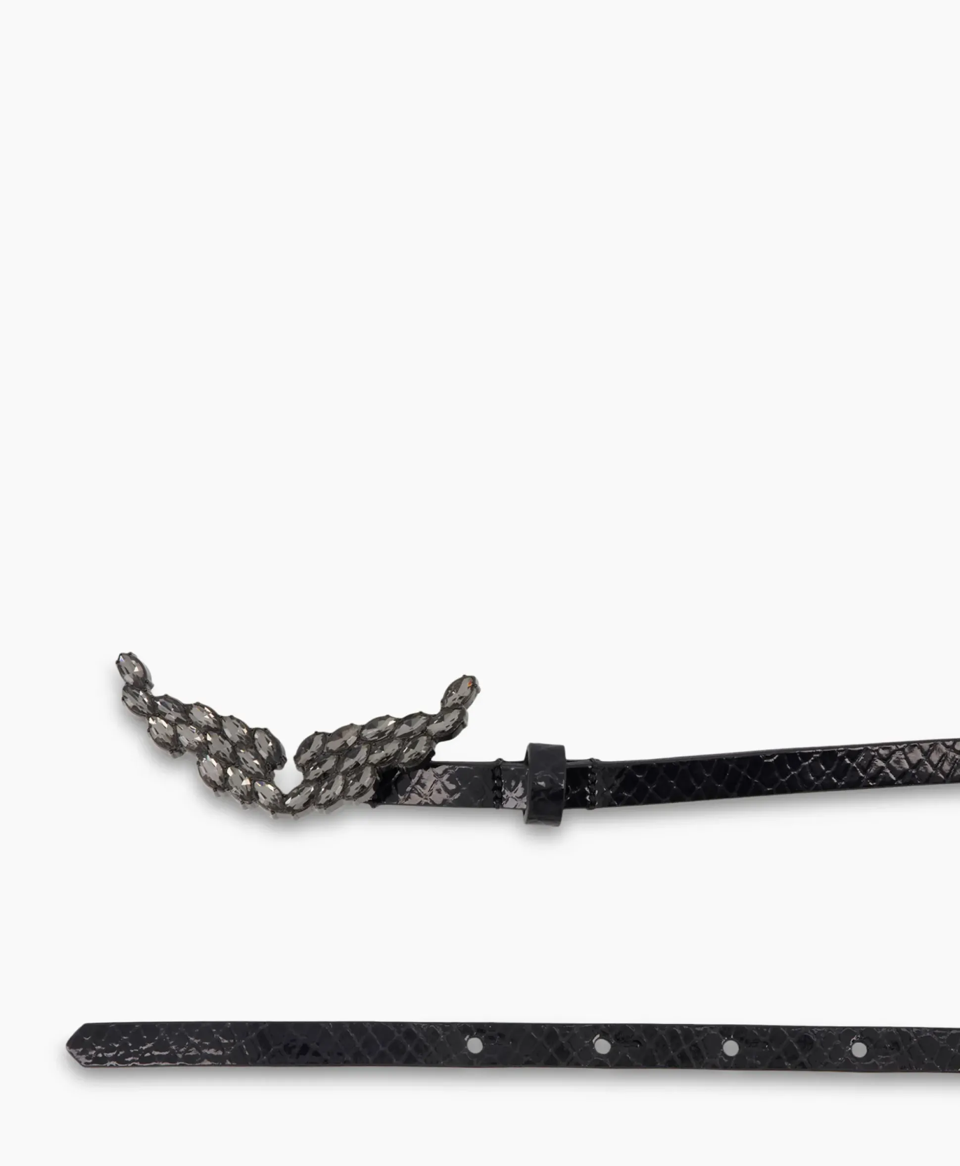Zadig & Voltaire Riem Rock Glossy Wild + Strass Zwart