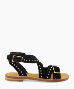Zadig & Voltaire Sandaal Zonder Hak Cecilia Caprese Suede + Studs Zwart