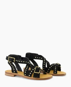 Zadig & Voltaire Sandaal Zonder Hak Cecilia Caprese Suede + Studs Zwart