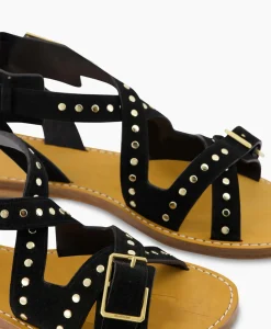 Zadig & Voltaire Sandaal Zonder Hak Cecilia Caprese Suede + Studs Zwart
