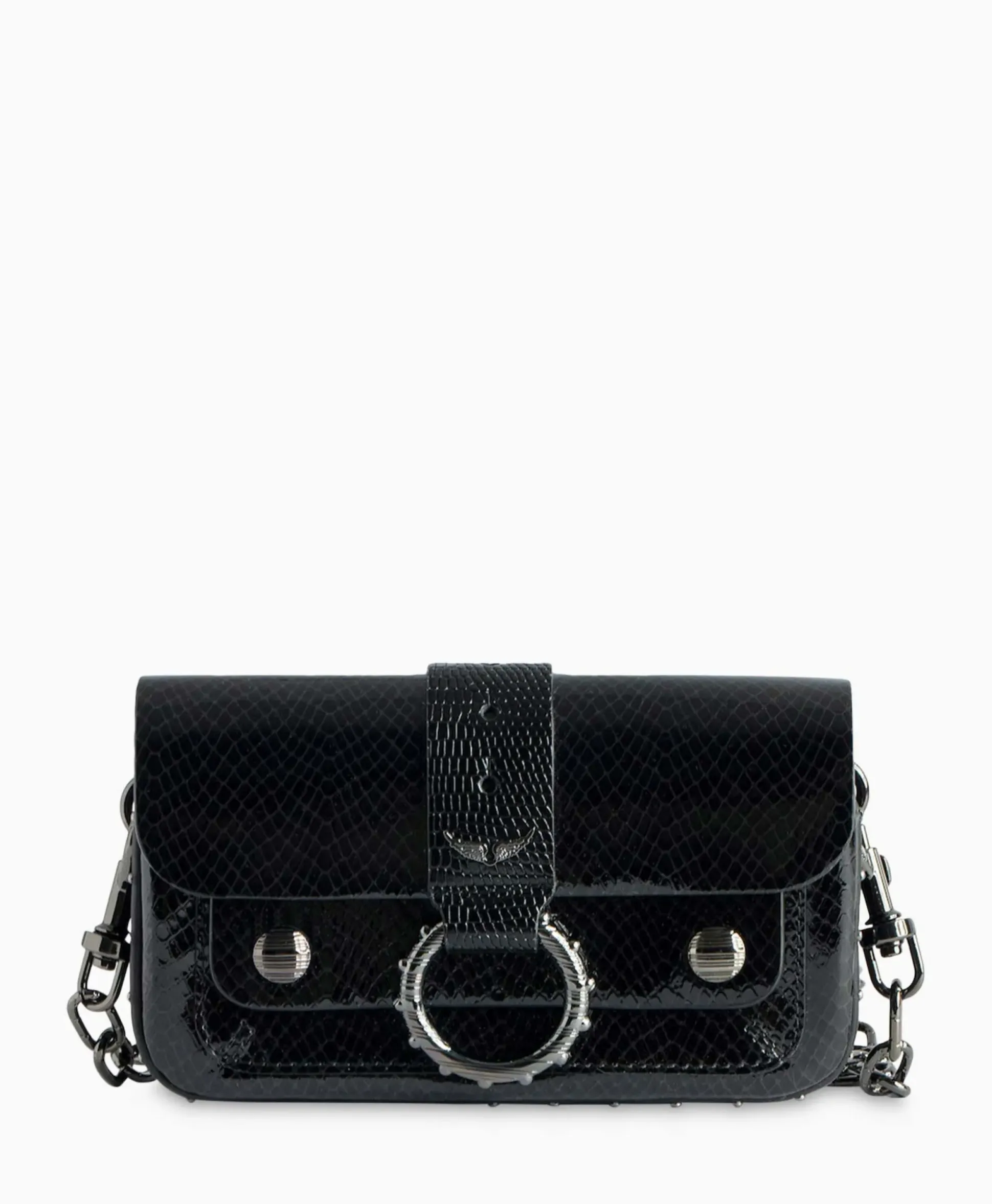 Zadig & Voltaire Schouder / Hand Tas Kate Wallet Glossy Wild Emboss Zwart