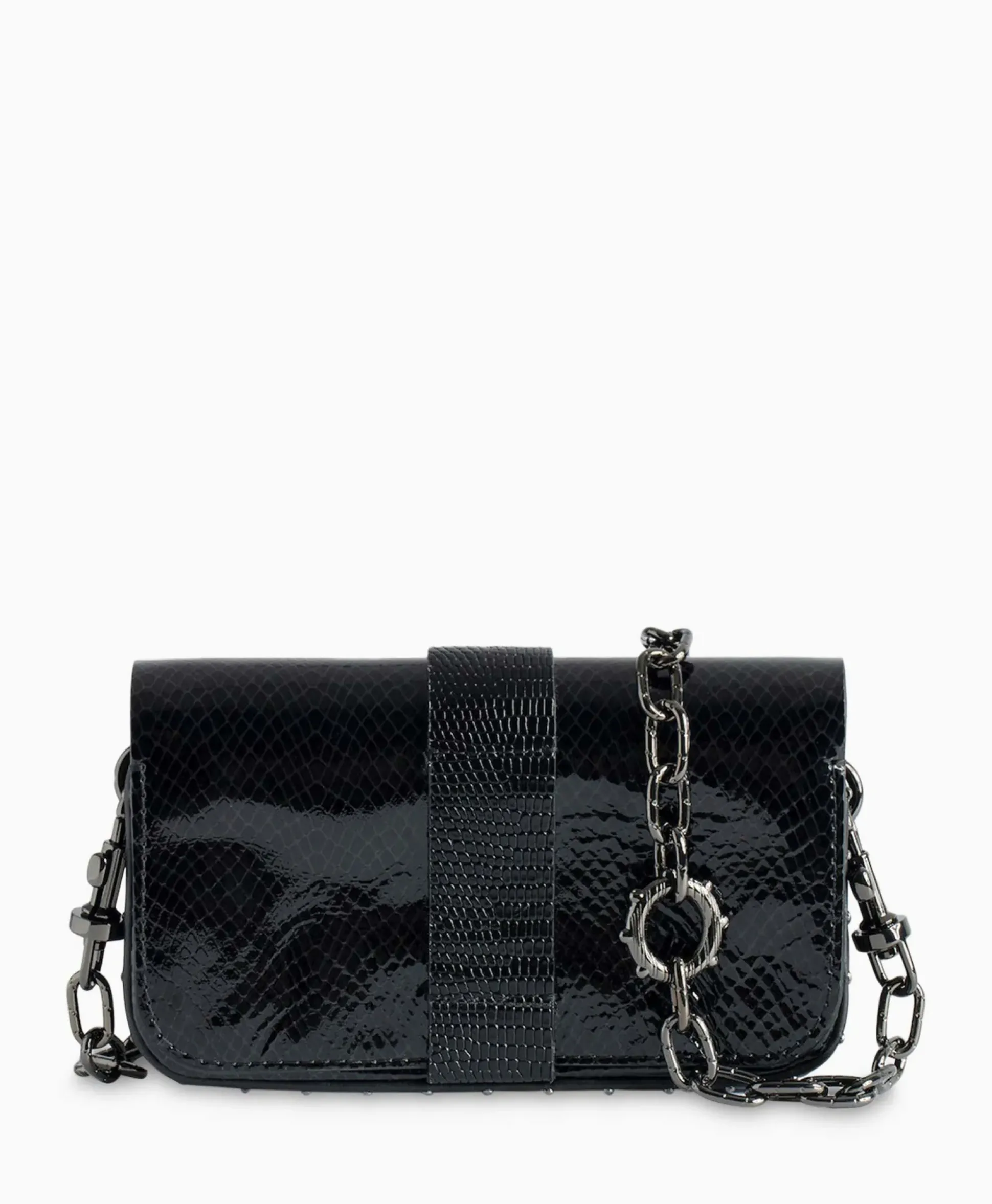 Zadig & Voltaire Schouder / Hand Tas Kate Wallet Glossy Wild Emboss Zwart