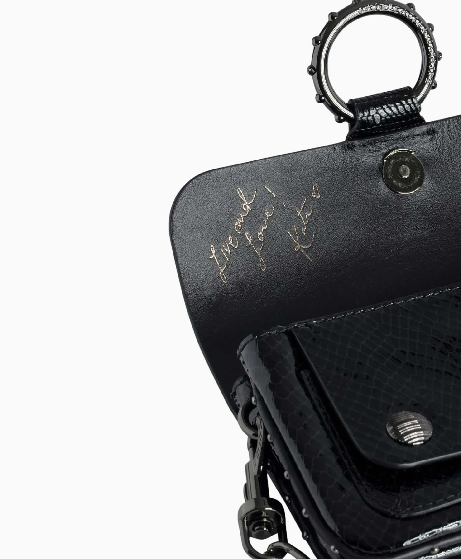 Zadig & Voltaire Schouder / Hand Tas Kate Wallet Glossy Wild Emboss Zwart