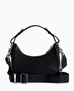 Zadig & Voltaire Schouder / Hand Tas Moonrock Grained Leather Zwart