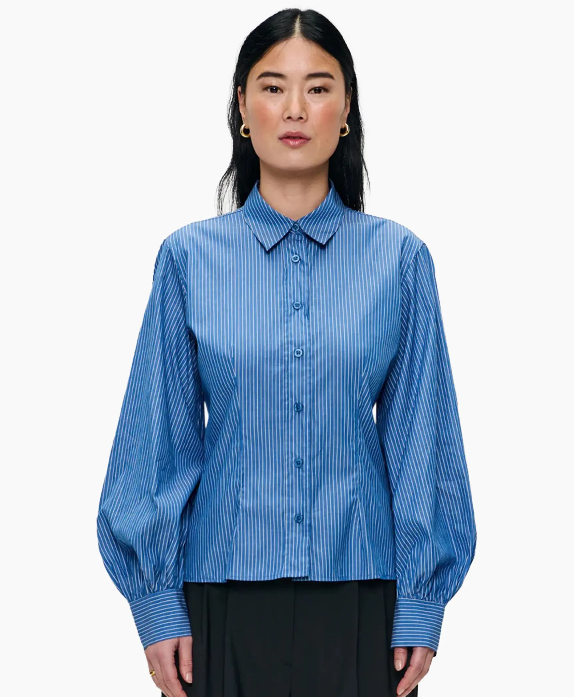 Zenggi Blouse Puff Sleeve Blauw