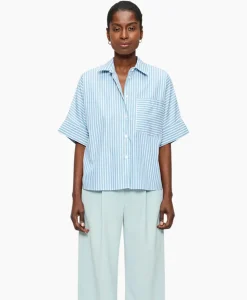 Zenggi Blouse Stripe Boxy Licht Groen