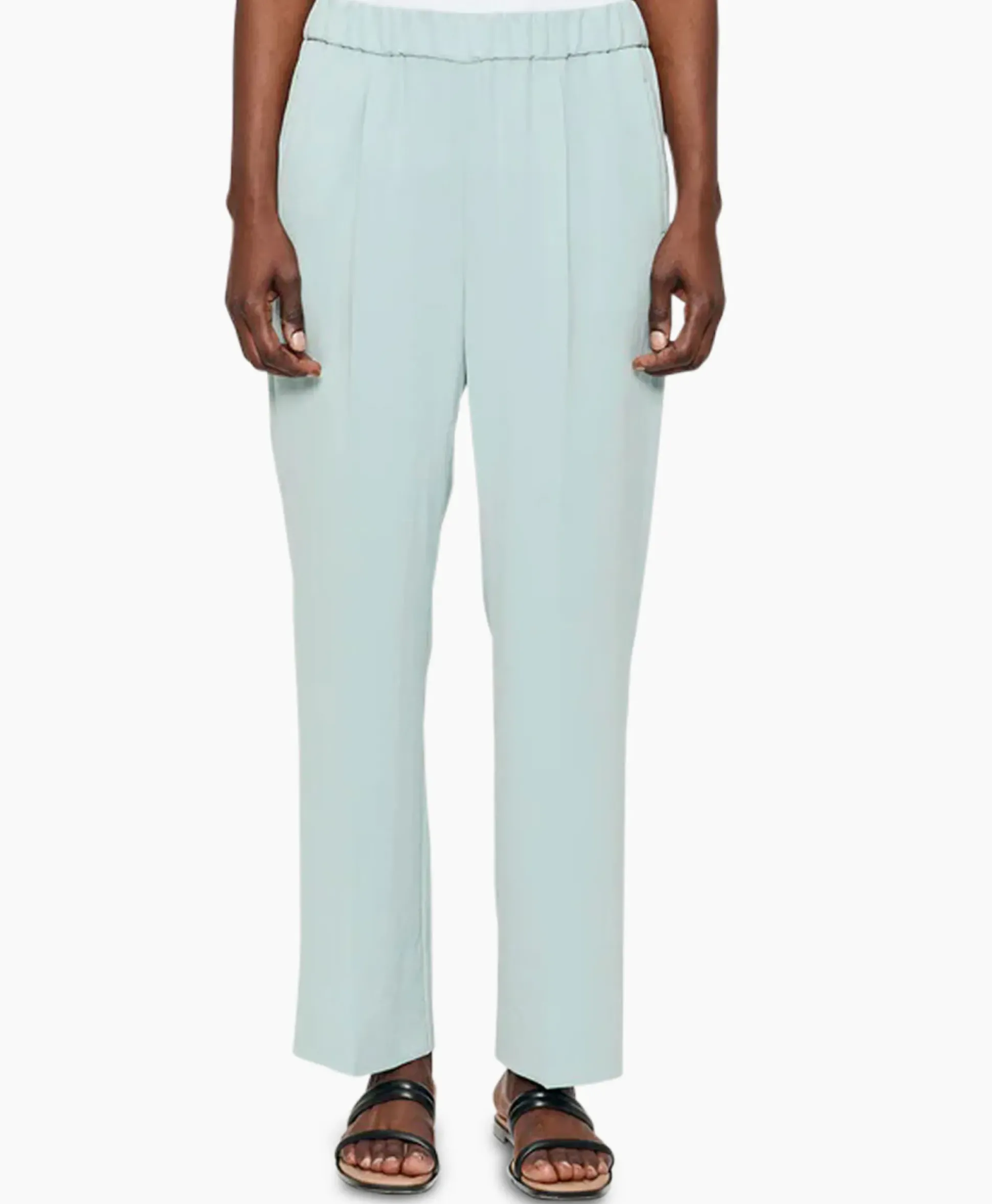 Zenggi Chino Japanese Crepe Relaxed Licht Groen