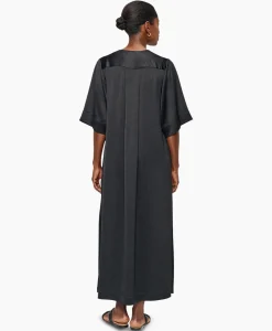 Zenggi Maxi Jurk Satin T-Shirt Zwart