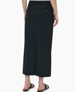 Zenggi Midi Rok Tropical Wool Straight Zwart