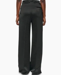 Zenggi Pantalon Wide Leg Satin Zwart