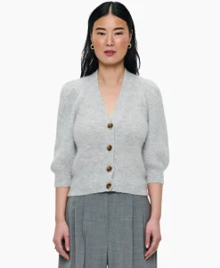 Zenggi Vest Cropped 3/4 Sleeve Licht Grijs
