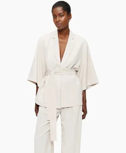 Zenggi Vest Japanse Crepe Kimono Off White