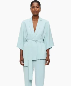 Zenggi Vest Japanse Crepe Kimono Licht Groen