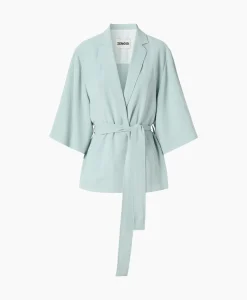 Zenggi Vest Japanse Crepe Kimono Licht Groen
