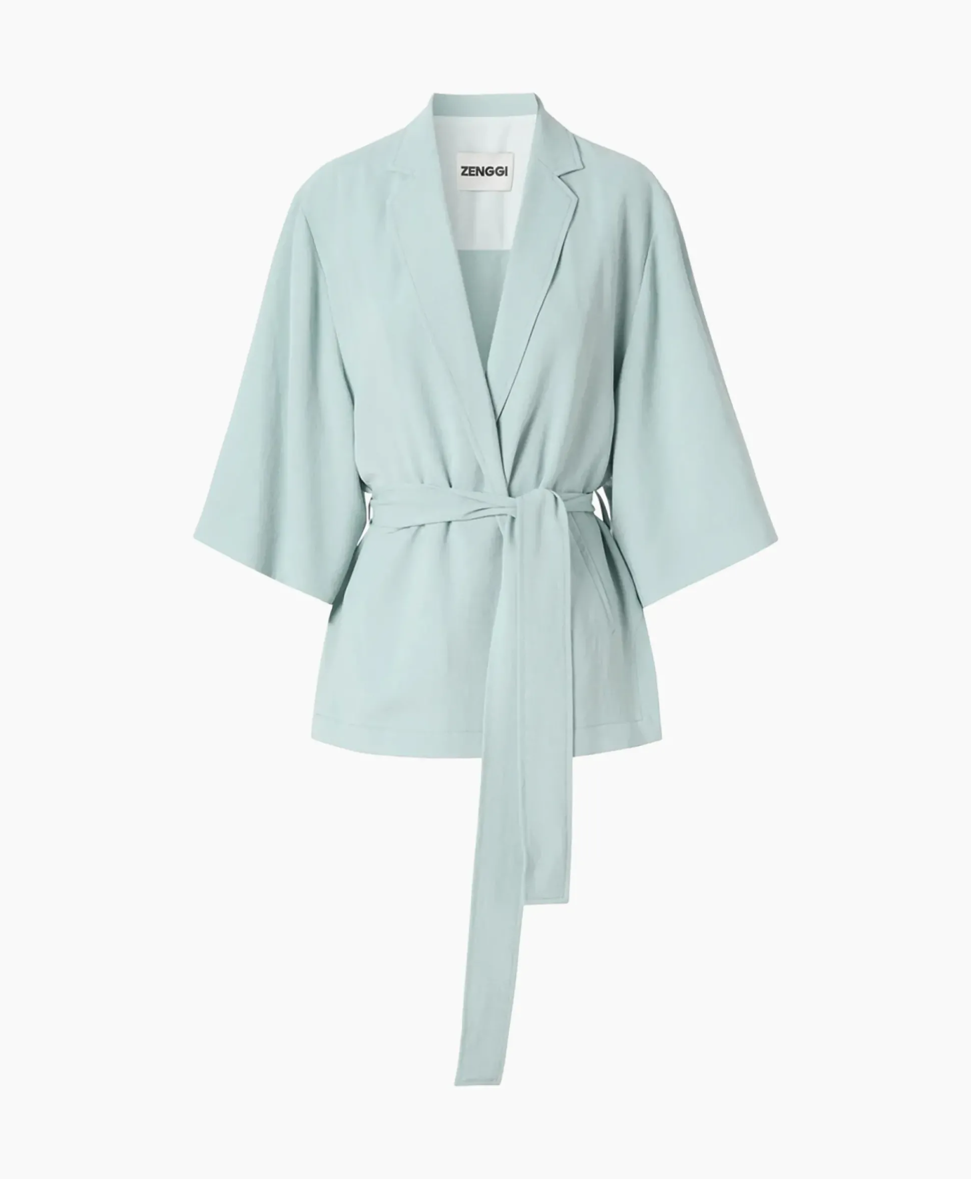 Zenggi Vest Japanse Crepe Kimono Licht Groen
