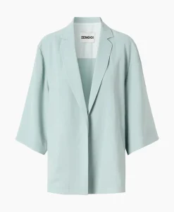 Zenggi Vest Japanse Crepe Kimono Licht Groen